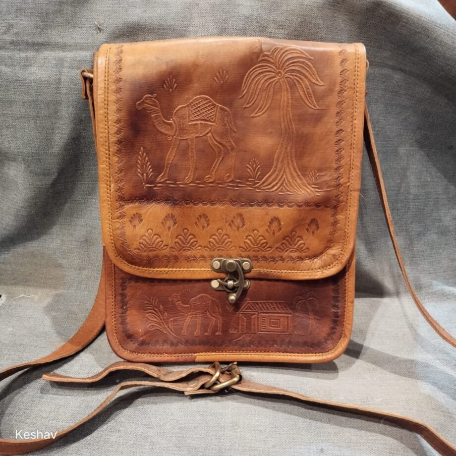 Handmade embossed leather side bags (4)