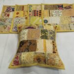 Kambadiya work banjara style yellow cushion covers (1)