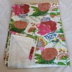 Kantha work fruit print double bedspreads (10)