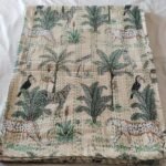 Kantha work jungle print double bedspreads (12)