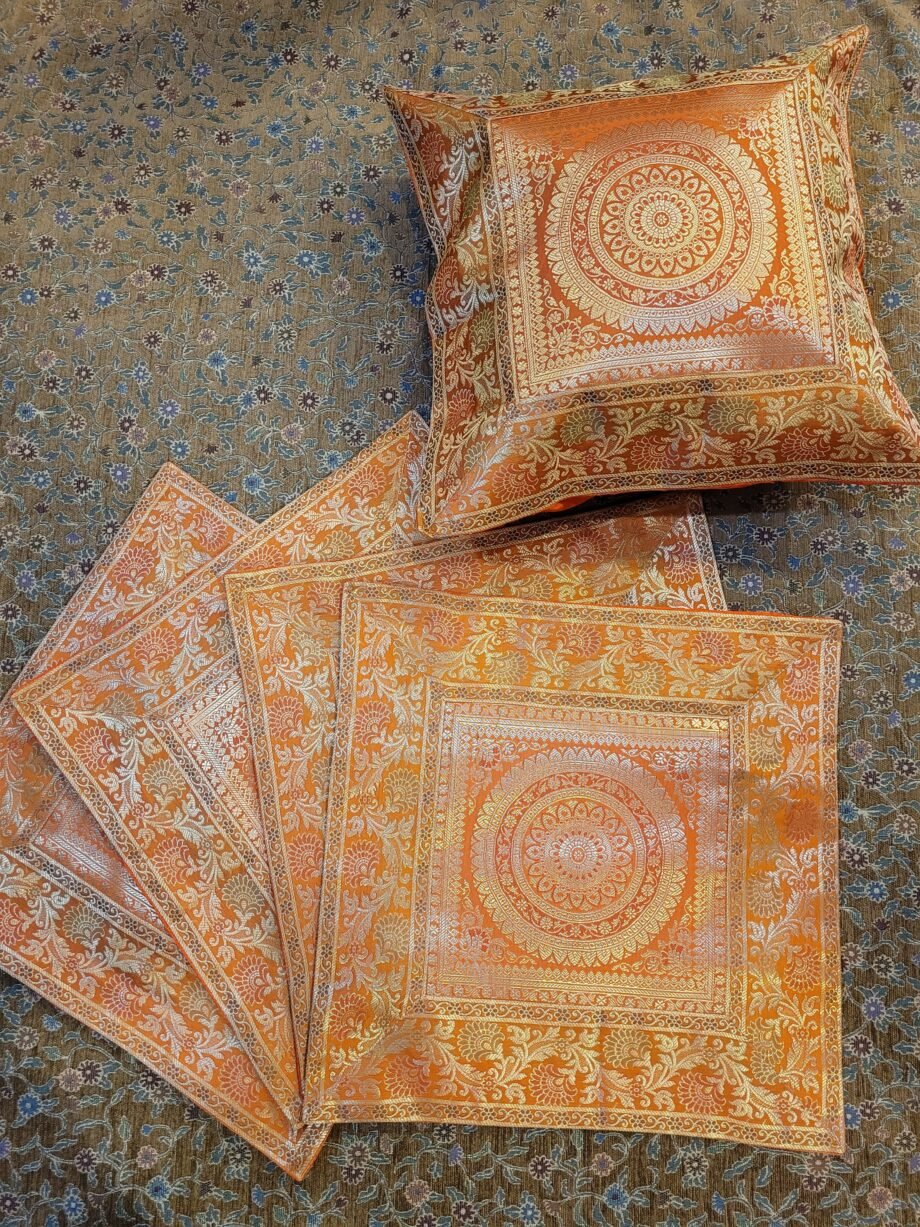Silk brocade mandala cushion covers set of 5 piece (1)