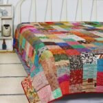 Silk patola patch kantha work double bedspreads (1)
