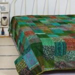 Silk patola patch kantha work double bedspreads (7)